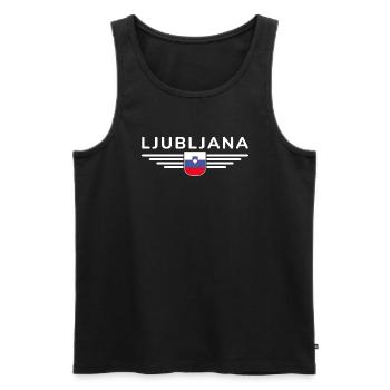 Trendiges Ljubljana Design - Männer Premium Bio Tank Top - Schwarz - Vorne - AI Model Male 178 light (178cm)
