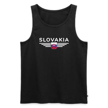 Ich liebe Slowakei, Eleganz Stil Design T-Shirt - Männer Premium Bio Tank Top - Schwarz - Vorne - Michal (187cm)