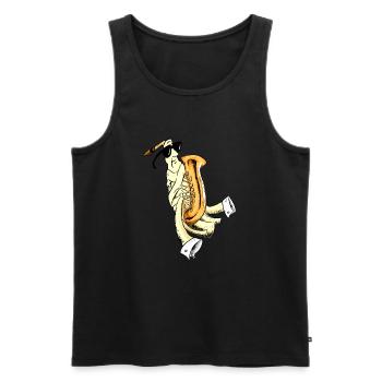 Crazy saxophones - Men's Premium Organic Tank Top - black - Front - AI Model Male 178 light (178cm)