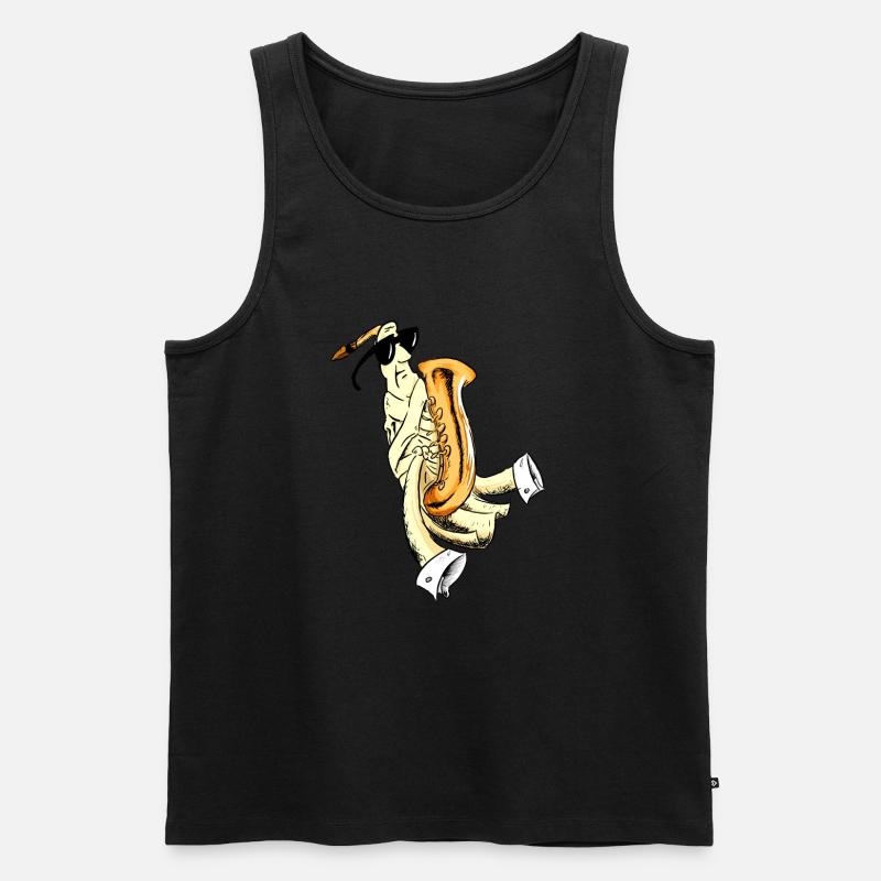 Crazy Saxophone - Männer Premium Bio Tank Top - Schwarz