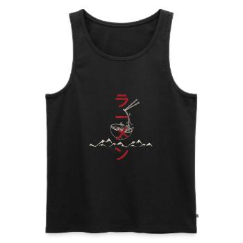 Vintage Japanese Ramen Anime shirt for noodle Bowl - Men's Premium Organic Tank Top - black - Front - AI Model Male 178 light (178cm)