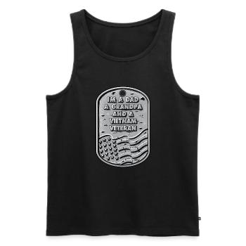 Ich bin ein Vater, ein Großvater und ein Vietnam-Veteranenhemd - Männer Premium Bio Tank Top - Schwarz - Vorne - AI Model Male 178 light (178cm)