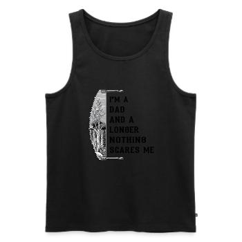Ich bin ein Vater und ein Holzfällerhemd - Männer Premium Bio Tank Top - Schwarz - Vorne - AI Model Male 178 light (178cm)