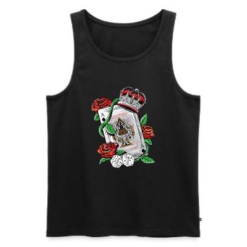 Ace of Spades Texas Holdem Poker Playing Card tee - Men's Premium Organic Tank Top - black - Front - AI Model Male 178 light (178cm)