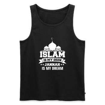 Islam ist meine deen jannah ist mein Traum muslim isch - Männer Premium Bio Tank Top - Schwarz - Vorne - AI Model Male 178 light (178cm)