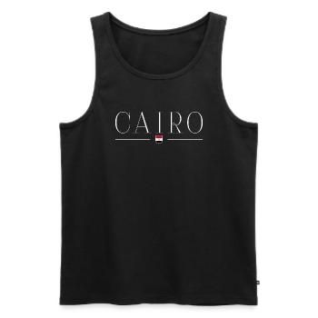 Kairo T-Shirt Outfit Design - Männer Premium Bio Tank Top - Schwarz - Vorne - Michal (187cm)
