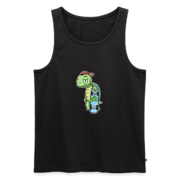 Skater Turtle Cartoon Gift Skateboard - Men's Premium Organic Tank Top - black - Front - AI Model Male 178 light (178cm)