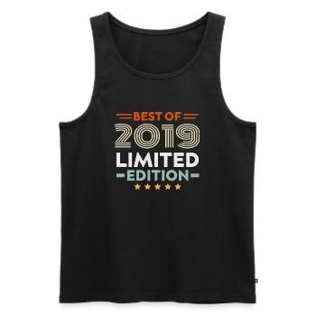 Retro 2019 Vintage Gift 5th Anniversary 5 Years - Men's Premium Organic Tank Top - black - Front - Michal (187cm)