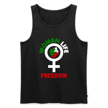 Women life freedom - Männer Premium Bio Tank Top - Schwarz - Vorne - AI Model Male 178 light (178cm)