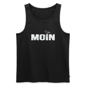 Moin Norddeutschland Plattdeutsch Geschenkidee - Männer Premium Bio Tank Top - Schwarz - Vorne - Michal (187cm)