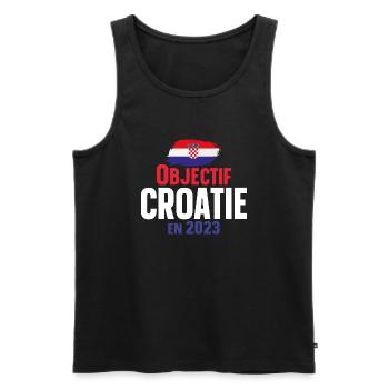 Croatie 2023 Croate Europe Cadeau Pays Humour - Débardeur bio Premium Homme - noir - Devant - Michal (187cm)