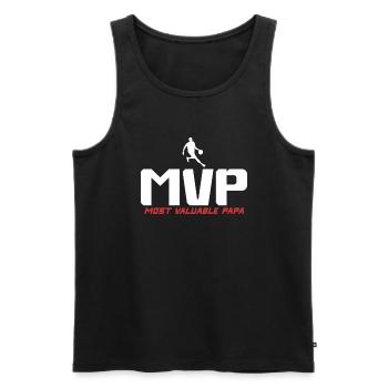Most Valuable Papa Basketball Geschenkidee - Männer Premium Bio Tank Top - Schwarz - Vorne - AI Model Male 178 light (178cm)