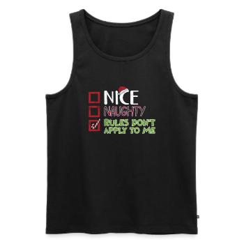 Christmas Xmas Saying Humor Funny Witty - Men's Premium Organic Tank Top - black - Front - AI Model Male 178 light (178cm)