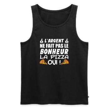 L argent Ne Fait Pas Le Bonheur La Pizza Oui - Débardeur bio Premium Homme - noir - Devant - Michal (187cm)