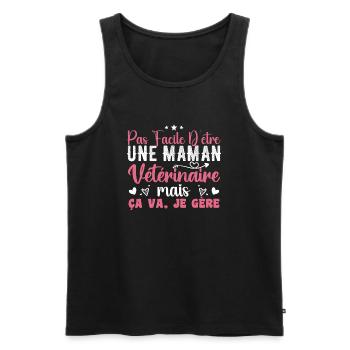 Mama Tierarzt Geschenkidee Beruf Zitat - Männer Premium Bio Tank Top - Schwarz - Vorne - Michal (187cm)