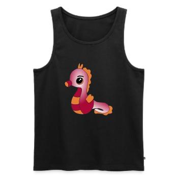 Knuffiges Seepferdchen - Männer Premium Bio Tank Top - Schwarz - Vorne - Michal (187cm)