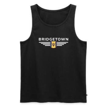Bridgetown T-Shirt: Karibik-Vibes - Männer Premium Bio Tank Top - Schwarz - Vorne - AI Model Male 178 light (178cm)