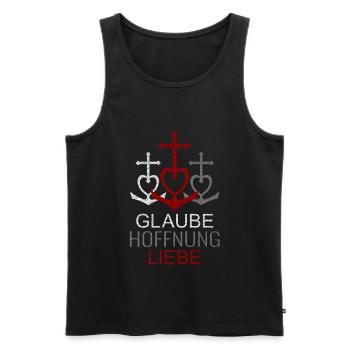 Glaube Hoffnung Liebe - Männer Premium Bio Tank Top - Schwarz - Vorne - AI Model Male 178 light (178cm)