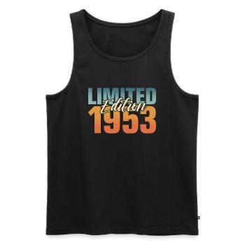 70th birthday Born 1953 70 years - Men's Premium Organic Tank Top - black - Front - Michal (187cm)