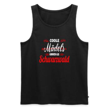 Bollenhut coole Mädels kommen aus Schwarzwald - Männer Premium Bio Tank Top - Schwarz - Vorne - Michal (187cm)