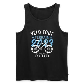 Vélo tout terrain à travers les bois - Débardeur bio Premium Homme - noir - Devant - Michal (187cm)