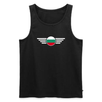 Bulgaria Style Design T-Shirt - Men's Premium Organic Tank Top - black - Front - Michal (187cm)