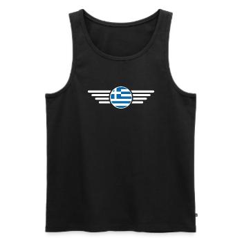T-shirt design de style grec - Débardeur bio Premium Homme - noir - Devant - AI Model Male 178 light (178cm)