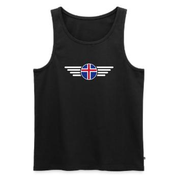Island Stil Design T-Shirt - Männer Premium Bio Tank Top - Schwarz - Vorne - Michal (187cm)