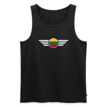 Litauen Stil Design T-Shirt - Männer Premium Bio Tank Top - Schwarz - Vorne - Michal (187cm)