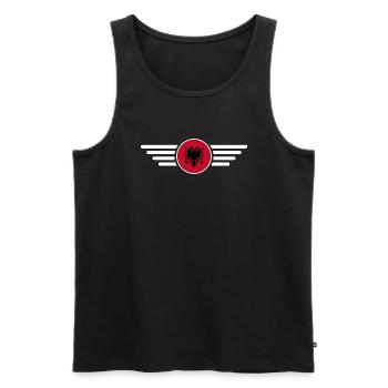 Albania Style Design T-Shirt - Men's Premium Organic Tank Top - black - Front - AI Model Male 178 light (178cm)