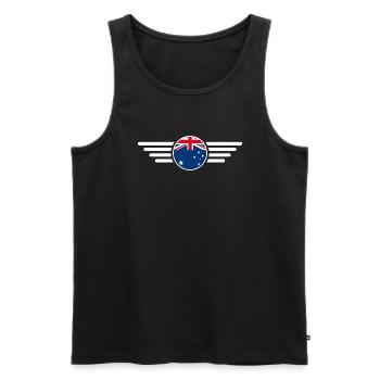Australia Style Design T-Shirt - Men's Premium Organic Tank Top - black - Front - AI Model Male 178 light (178cm)