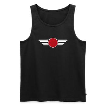 Japanese Style Design T-Shirt - Men's Premium Organic Tank Top - black - Front - Michal (187cm)