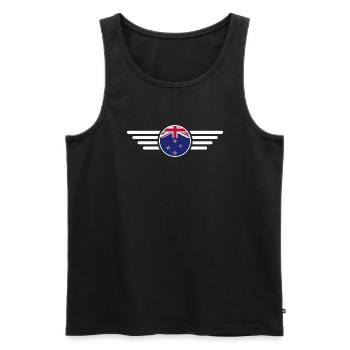 T-shirt design de style néo-zélandais - Débardeur bio Premium Homme - noir - Devant - Michal (187cm)