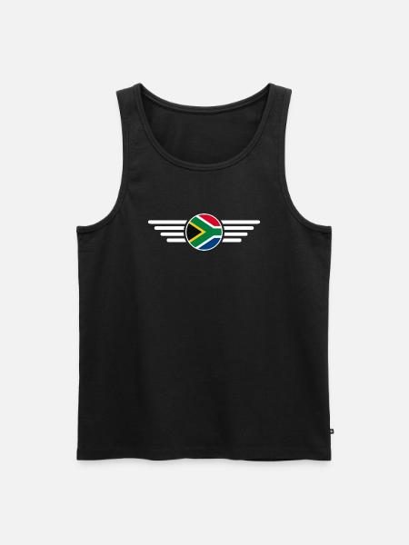 South Africa Style Design T-Shirt - Men's Premium Organic Tank Top - black