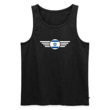 I Love Israel Elegance Style Design T-Shirt - Men's Premium Organic Tank Top - black - Front - AI Model Male 178 light (178cm)