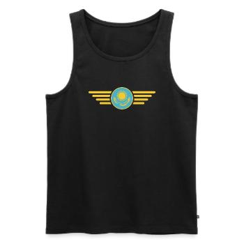 J’aime le Kazakhstan, T-shirt design de style élégance - Débardeur bio Premium Homme - noir - Devant - Michal (187cm)