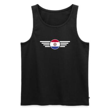 J’aime le Paraguay, T-shirt design de style élégance - Débardeur bio Premium Homme - noir - Devant - AI Model Male 178 light (178cm)