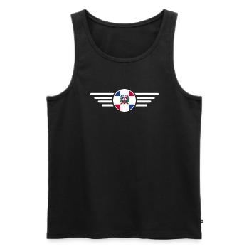 J’aime la République dominicaine Design T-Shirt - Débardeur bio Premium Homme - noir - Devant - Michal (187cm)
