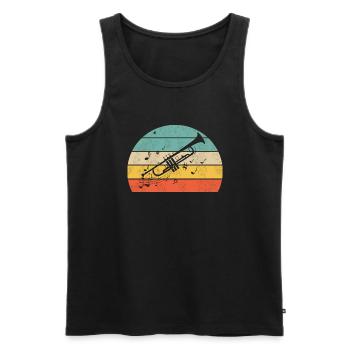 Trompete - Männer Premium Bio Tank Top - Schwarz - Vorne - AI Model Male 178 light (178cm)