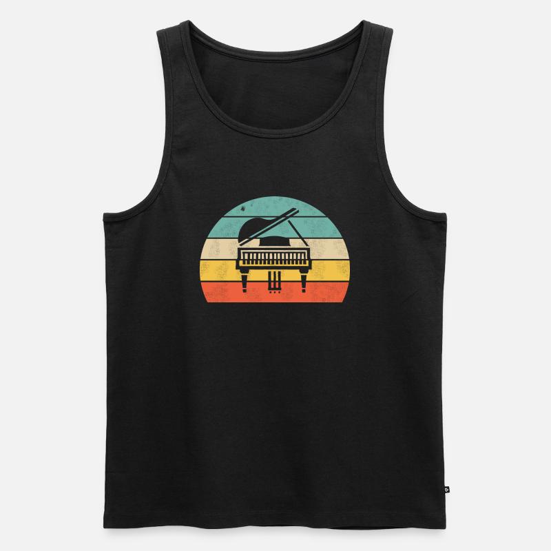 Klavier - Männer Premium Bio Tank Top - Schwarz