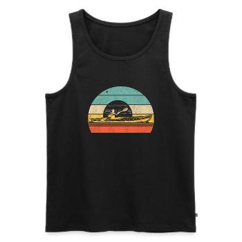 Kajakfahren Abenteuer - Männer Premium Bio Tank Top - Schwarz - Vorne - Michal (187cm)