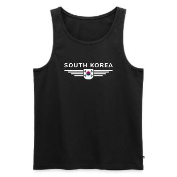 J’aime la Corée du Sud Design T-shirt Outfit - Débardeur bio Premium Homme - noir - Devant - AI Model Male 178 light (178cm)