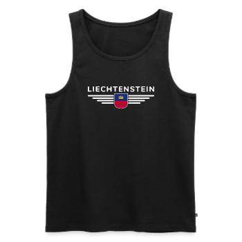 Conception de t-shirt Liechtenstein pour les fans - Débardeur bio Premium Homme - noir - Devant - AI Model Male 178 light (178cm)