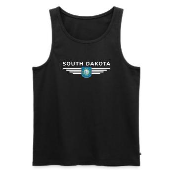 South Dakota Fan T-Shirt – Für echte Fans! - Männer Premium Bio Tank Top - Schwarz - Vorne - AI Model Male 178 light (178cm)