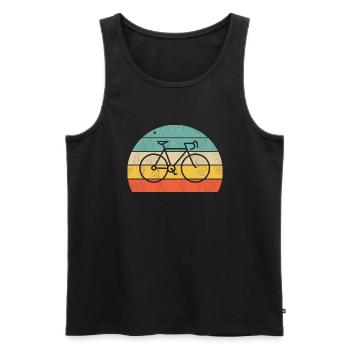 Design de vélo de route – Vélo de route coloré avec style - Débardeur bio Premium Homme - noir - Devant - Michal (187cm)