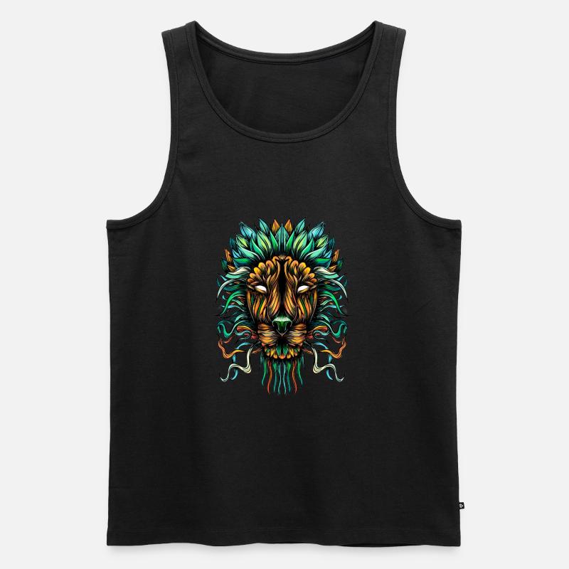 Löwe-Farbe - Männer Premium Bio Tank Top - Schwarz