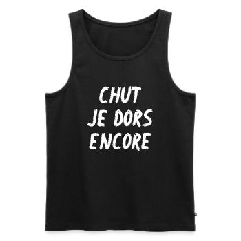 chut je dors encore - Débardeur bio Premium Homme - noir - Devant - Michal (187cm)