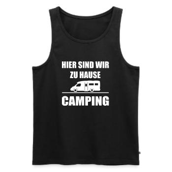 camping - Männer Premium Bio Tank Top - Schwarz - Vorne - Michal (187cm)