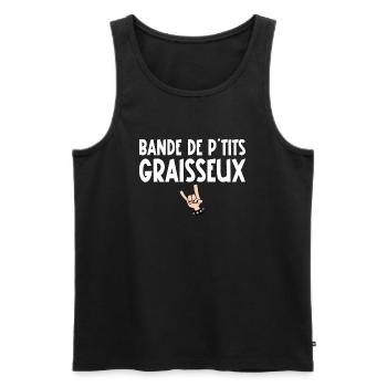 bande de p'tits graisseux - Débardeur bio Premium Homme - noir - Devant - Michal (187cm)