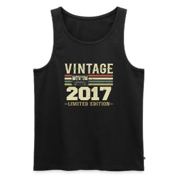 Vintage 2017 Retro Birthday Gift 2017 - Men's Premium Organic Tank Top - black - Front - AI Model Male 178 light (178cm)